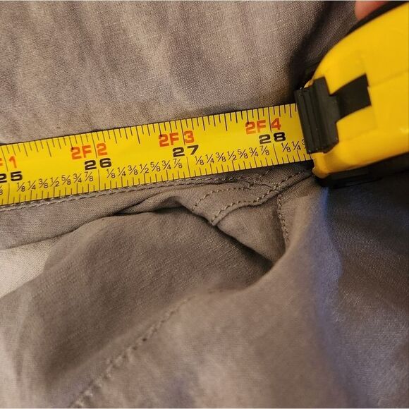 Eileen Fisher Pants‎ Linen Gray Wide Straight Leg Button Tab Pockets Small 4 - Picture 12 of 14